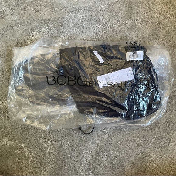 BCBGeneration Black Pencil Slit V-Neck Faux Wrap Midi Dress with Pockets NWT - Picture 5 of 8